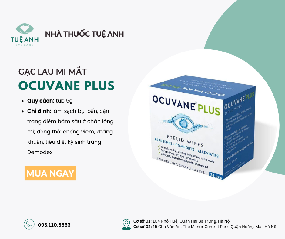 Gạc lau mi mắt Ocuvane Plus