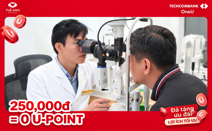 Hướng dẫn đổi voucher khám mắt Techcombank 0 U-Point tại Tuệ Anh ngay trên ứng dụng Techcombank OneU